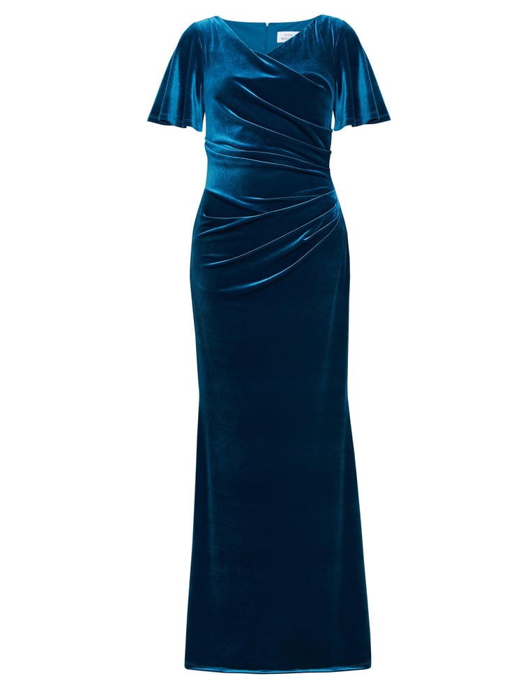 Gina Bacconi Blue Minka Velvet Maxi Dress With Cowl Neck - Image 5 of 5
