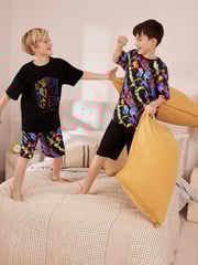 Black/ Metallic Skate of Mind Short Pyjamas 2 Pack (3-16yrs) - Image 2 of 7