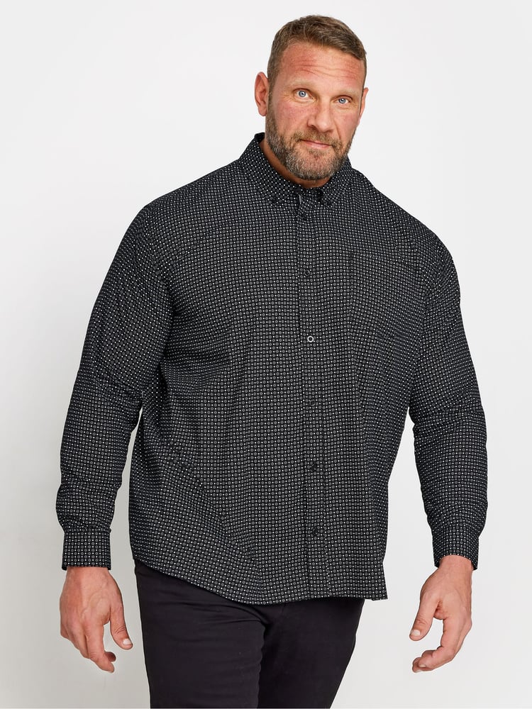 BadRhino Big & Tall Black 100% Cotton Poplin Shirt - Image 1 of 3