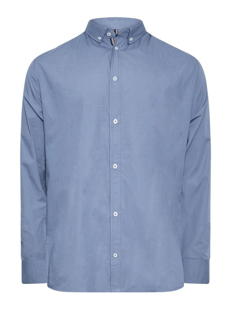 BadRhino Big & Tall Blue 100% Cotton Poplin Long Sleeve Shirt - Image 2 of 3