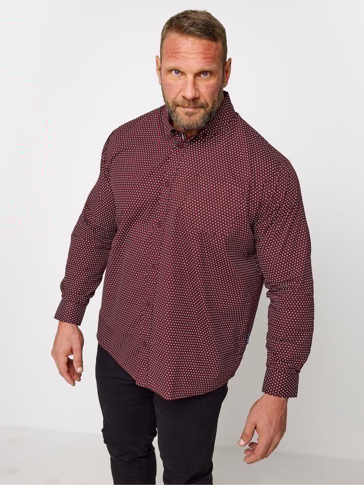 BadRhino Big & Tall Red 100% Cotton Poplin Shirt - Image 1 of 3