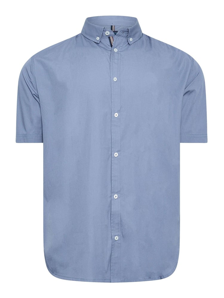 BadRhino Big & Tall Blue Short Sleeve 100% Cotton Poplin Shirt - Image 2 of 3