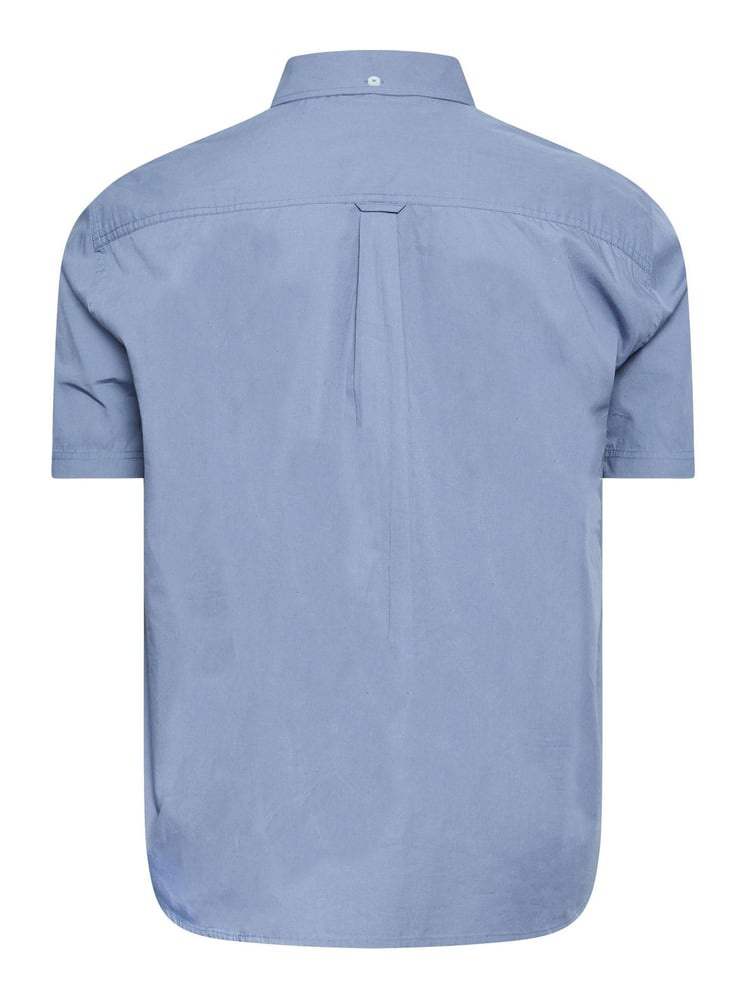 BadRhino Big & Tall Blue Short Sleeve 100% Cotton Poplin Shirt - Image 3 of 3