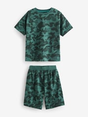 Blue/Grey/Green Camouflage Short Pyjamas 3 Pack (3-16yrs) - Image 3 of 8