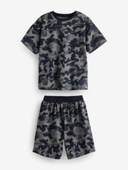 Blue/Grey/Green Camouflage Short Pyjamas 3 Pack (3-16yrs) - Image 5 of 8