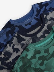 Blue/Grey/Green Camouflage Short Pyjamas 3 Pack (3-16yrs) - Image 8 of 8