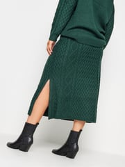 Yours Curve Green Cable Skirt - Image 2 of 4