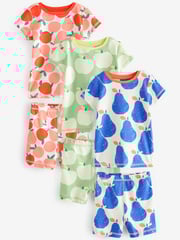 Blue/Red/Green Fruit Short Pyjamas 3 Pack (9mths-12yrs) - Image 5 of 7
