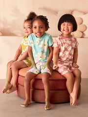 Multi Floral Short 100% Cotton Pyjamas 3 Pack (9mths-8yrs) - Image 1 of 8
