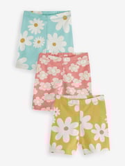 Multi Floral Short 100% Cotton Pyjamas 3 Pack (9mths-8yrs) - Image 4 of 8