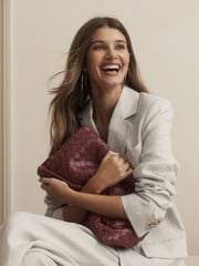Grey Linen Single Breasted Blazer - Image 3 of 7
