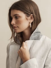 Grey Linen Single Breasted Blazer - Image 5 of 7