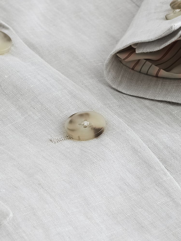Grey Linen Single Breasted Blazer - Image 7 of 7