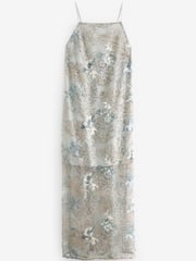 Multi Sequin Embroidered Column Maxi Dress - Image 6 of 7