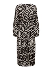 JDY Black Abstract Print V-Neck Midi Dress - Image 6 of 6