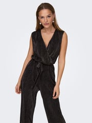JDY Black Plisse Wide Leg Party Jumpsuit - Image 4 of 5