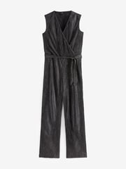JDY Black Plisse Wide Leg Party Jumpsuit - Image 5 of 5