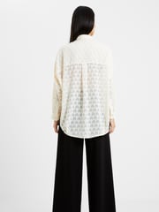 French Connection Cream Geo Burnout Popover Shirt - Image 2 of 4