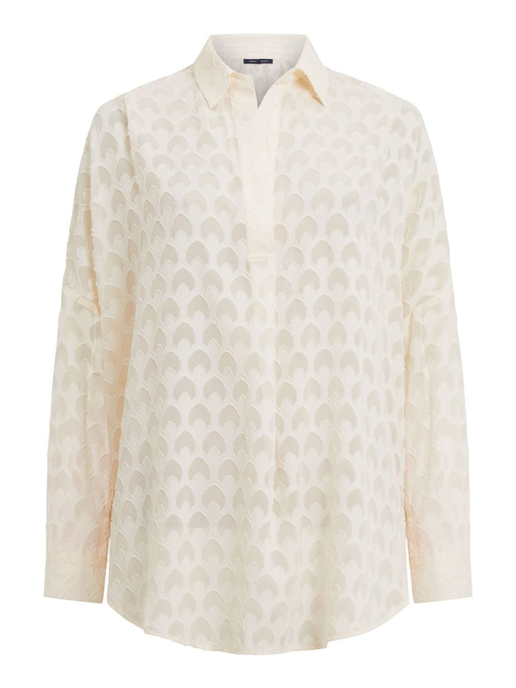 French Connection Cream Geo Burnout Popover Shirt - Image 4 of 4