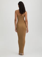 Good American Tan Good American Plisse Maxi Dress - Image 4 of 5