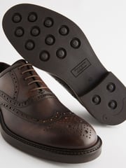 Brown Signature Brogue Shoes - Image 3 of 6
