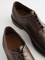 Brown Signature Brogue Shoes - Image 6 of 6