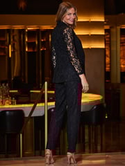 Sosandar Black Luxe Lace Trousers - Image 5 of 5