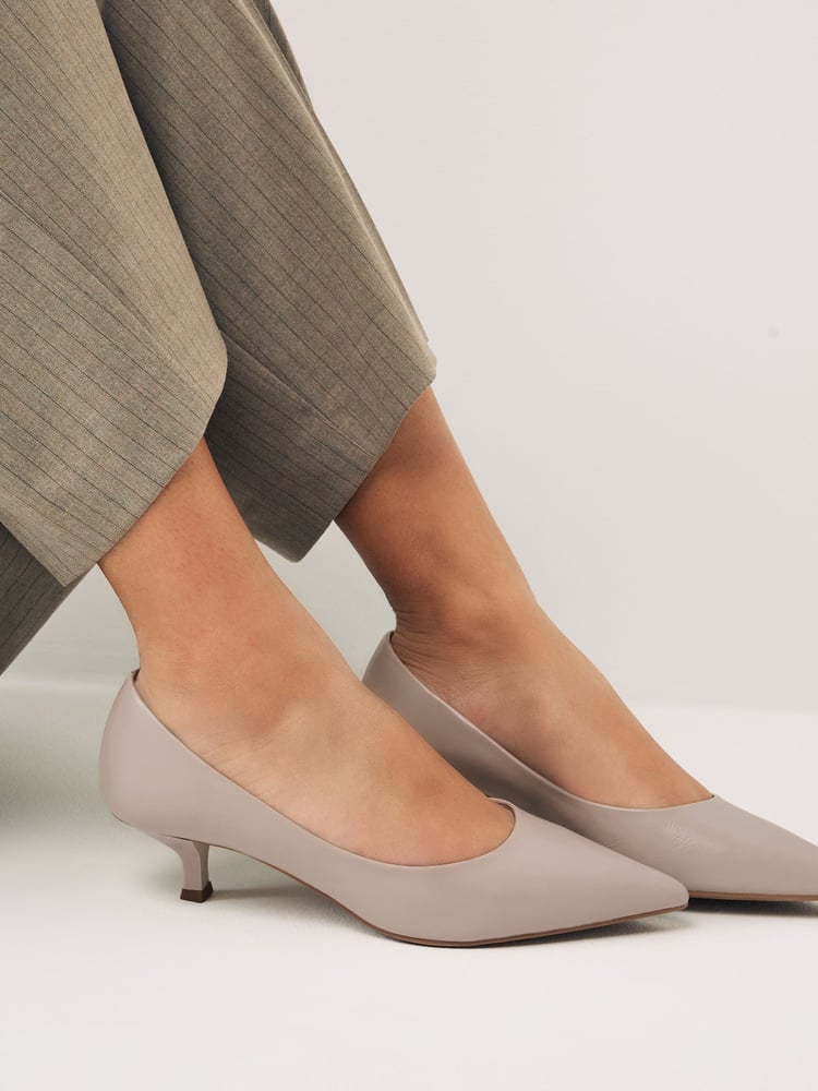 Bone Standard/Wide Fit Forever Comfort® Kitten Heel Court Shoes - Image 1 of 7 Bone Standard/Wide Fit Forever Comfort® Kitten Heel Court Shoes - Image 1 of 7