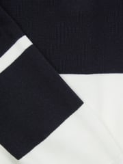Reiss Navy/White Tokyo 13-14 yrs Colour-Block Half-Zip Polo Shirt - Image 5 of 5