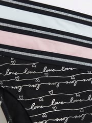 River Island Black Girls Multipack of 6 Foil Script Briefs - Image 5 of 5