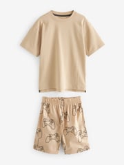 Grey/Stone/ Rust Gamer Short Woven Pyjamas 3 Pack (3-16yrs) - Image 6 of 8