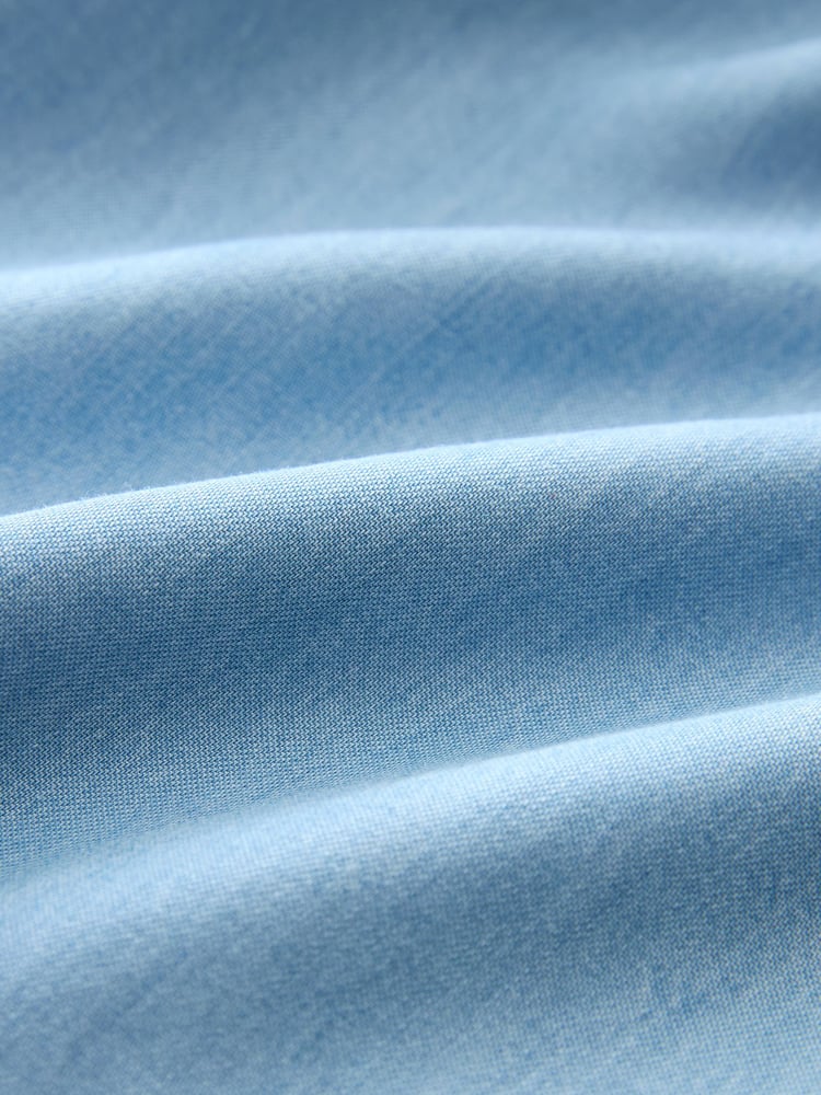Mid Blue Denim TENCEL™ Tie Waist Wide Leg Culottes - Image 7 of 7