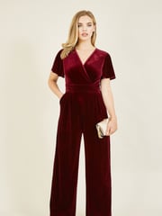 Yumi Purple Jumpsuit With Angel Sleeves - Image 1 of 4