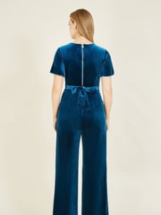 Yumi Blue Jumpsuit With Angel Sleeves - Image 2 of 5