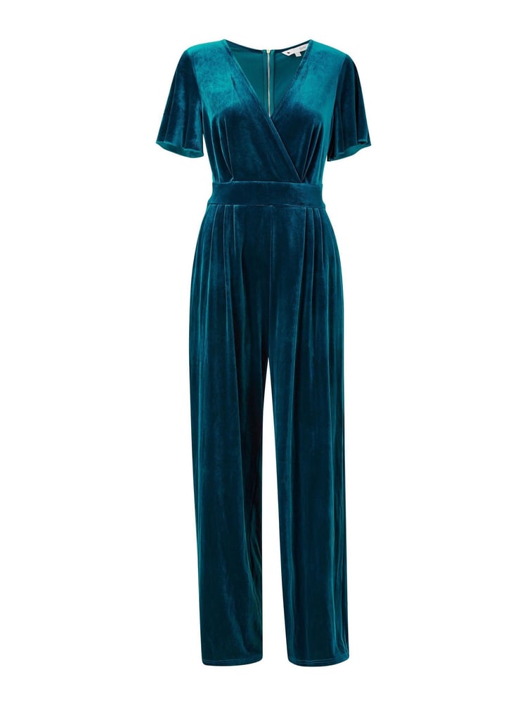 Yumi Blue Jumpsuit With Angel Sleeves - Image 5 of 5