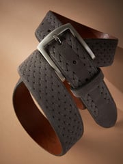 Grey Signature Suede Textured Belt - Image 3 of 3