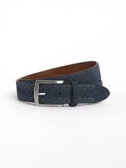 Navy Blue Signature Suede Textured Belt - Image 2 of 5