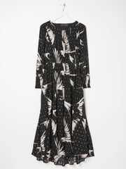 FatFace Black Elaine Swallow Print Midi Dress - Image 6 of 6