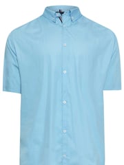 BadRhino Big & Tall Light Blue Short Sleeve 100% Cotton Poplin Shirt - Image 2 of 3