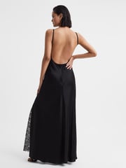 Anna Quan Satin Lace Cowl Neck Maxi Dress - Image 4 of 5