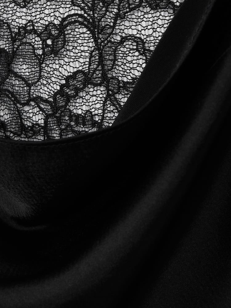 Anna Quan Satin Lace Cowl Neck Maxi Dress - Image 5 of 5