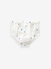Blue/White 100% Cotton Baby Knickers 3 Pack (0mths-2yrs) - Image 2 of 3