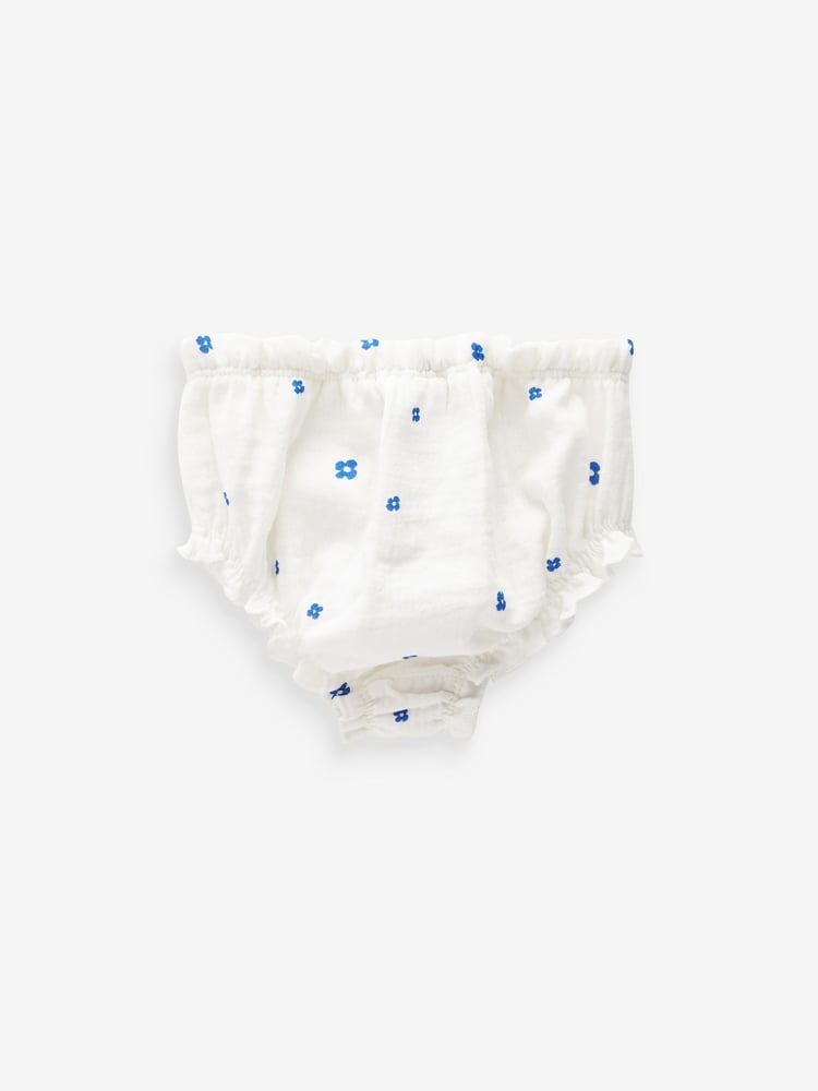 Blue/White 100% Cotton Baby Knickers 3 Pack (0mths-2yrs) - Image 2 of 3