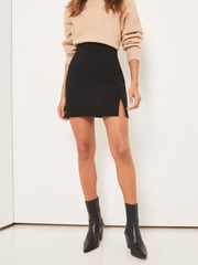 Lipsy Black Tall Split Side Mini Skirt - Image 1 of 4