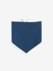 Navy Blue/Tan Brown Bear Baby 100% Cotton Bibs 5 Pack - Image 3 of 7