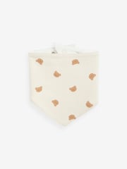 Navy Blue/Tan Brown Bear Baby 100% Cotton Bibs 5 Pack - Image 4 of 7