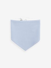 Navy Blue/Tan Brown Bear Baby 100% Cotton Bibs 5 Pack - Image 5 of 7