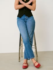Red Signature Leather Mary Jane Flat Shoes - Image 2 of 9
