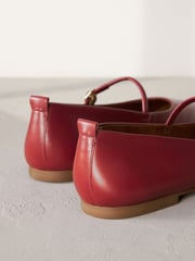 Red Signature Leather Mary Jane Flat Shoes - Image 9 of 9