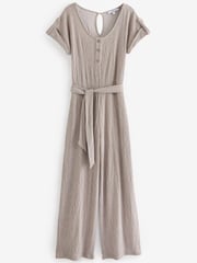 Stone Textured Utility Wide Leg Belted Jumpsuit - Image 5 of 6